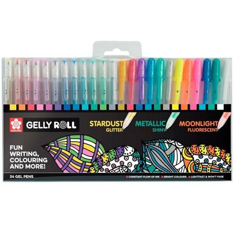 Set de Bolígrafos Talens Sakura Gelly Roll Mixed 24 Piezas Set de Bolígrafos Talens Sakura Gelly Roll Mixed 24 Piezas