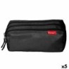 Estuche Escolar ENRI Negro 21 x 7 x 11 cm (5 Unidades)