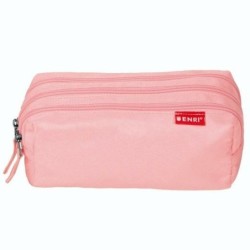 Estuche Escolar ENRI Rosa 21 x 7 x 11 cm (5 Unidades)