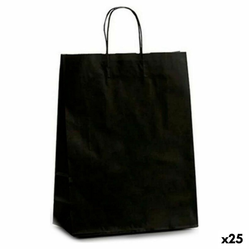 Bolsa de Papel Pincello 32412 Negro 12 x 52 x 32 cm 32 X 12 X 50 cm (25 Unidades)