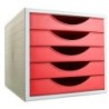 Archivador Modular Archivo 2000 ArchivoTec Serie 4000 5 cajones Din A4 Rojo 34 x 27 x 26 cm