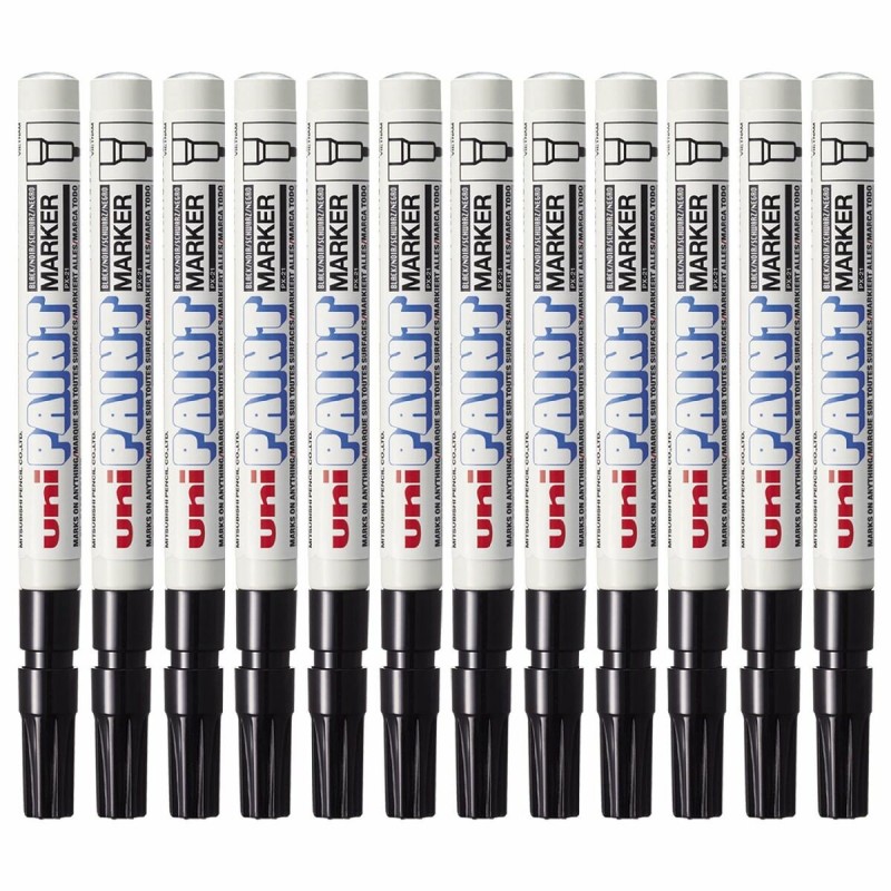 Rotulador permanente Uni-Ball Paint PX-21L Negro 12 Piezas