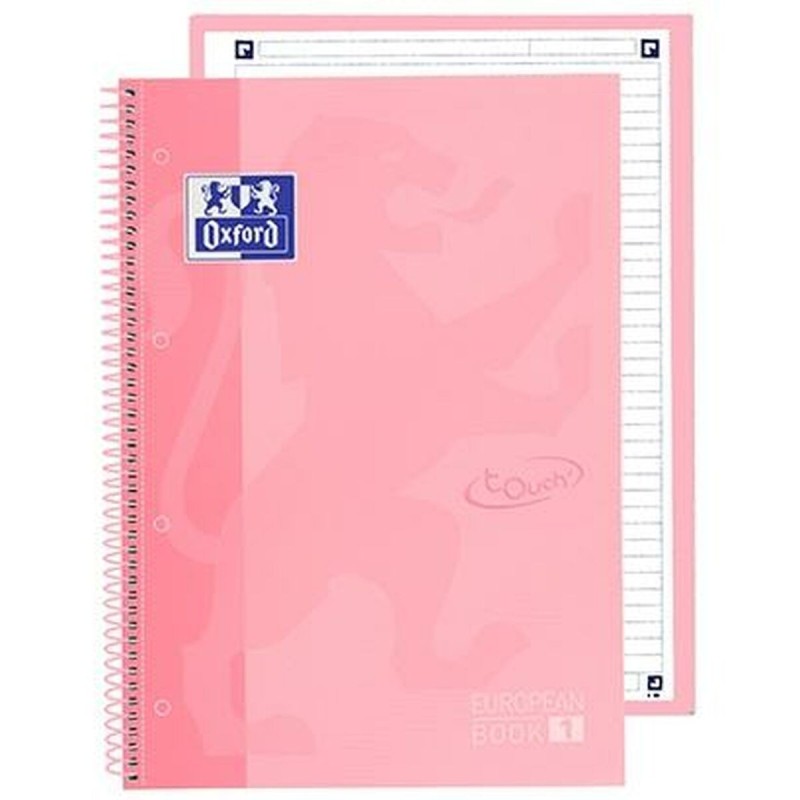 Cuaderno Oxford European Book School Rosa claro A4 A4+ 80 Hojas 5 Piezas