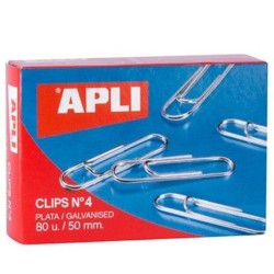Clips Apli N 4 Plateado Plata 50 mm (10 Piezas) (12 Unidades)