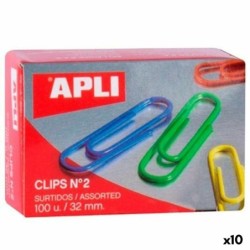 Clips Apli N 2 Multicolor Alambre 32 mm (10 Unidades)