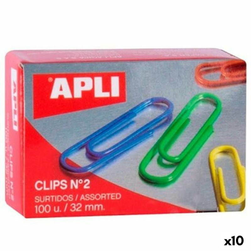 Clips Apli N 2 Multicolor Alambre 32 mm (10 Unidades)