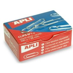 Clips Apli N 1½ Plateado Metal Níquel 26 mm (10 Unidades)