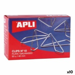 Clips Apli MARIPOSA N 10 Plateado Plata 40 mm (10 Unidades)