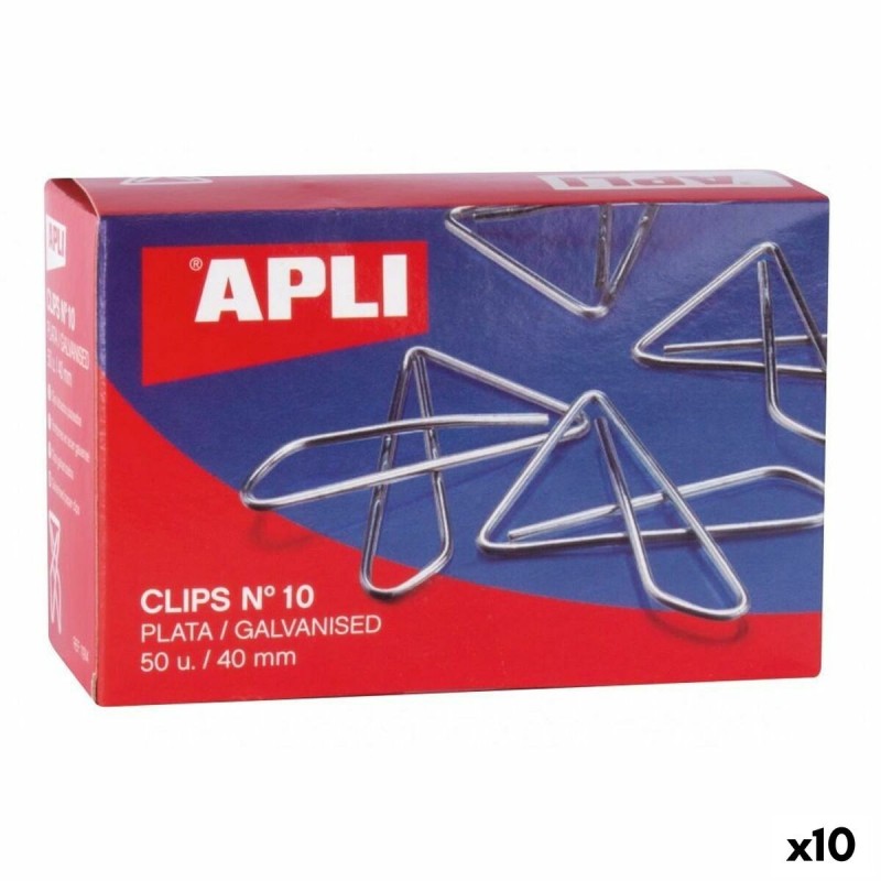 Clips Apli MARIPOSA N 10 Plateado Plata 40 mm (10 Unidades)