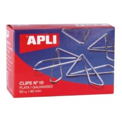 Clips Apli MARIPOSA N 10 Plateado Plata 40 mm (10 Unidades)