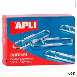 Clips Apli N 2 Plateado Plata 32 mm (10 Piezas) (20 Unidades)