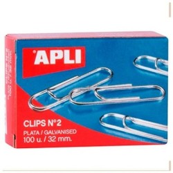 Clips Apli N 2 Plateado Plata 32 mm (10 Piezas) (20 Unidades)