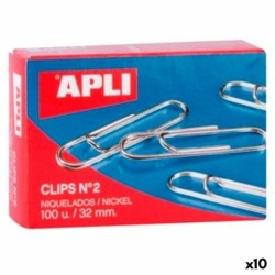 Clips Apli N 2 Plateado Níquel 32 mm (10 Unidades)