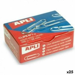 Clips Apli N 1½ Plateado Plata 26 mm (10 Piezas) (25 Unidades)