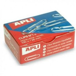 Clips Apli N 1½ Plateado Plata 26 mm (10 Piezas) (25 Unidades)