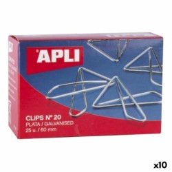 Clips Apli MARIPOSA N 20 Plateado Plata 60 mm (10 Unidades)