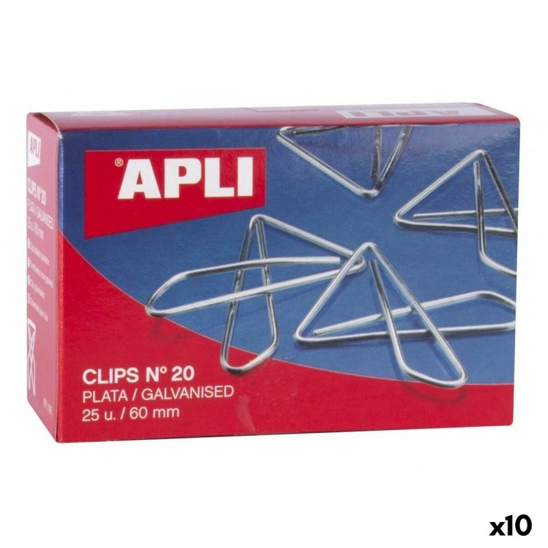 Clips Apli MARIPOSA N 20 Plateado Plata 60 mm (10 Unidades)