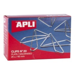 Clips Apli MARIPOSA N 20 Plateado Plata 60 mm (10 Unidades)