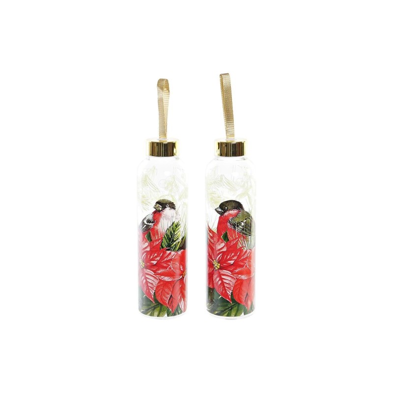 Botella DKD Home Decor Pájaro Cristal PVC (550 ml) (2 Unidades)