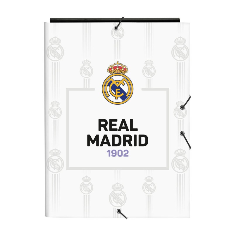 Carpeta Real Madrid C.F. Negro Blanco A4 (26 x 33.5 x 2.5 cm)