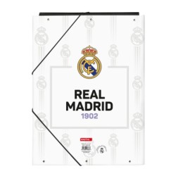 Carpeta Real Madrid C.F. Negro Blanco A4 (26 x 33.5 x 2.5 cm)