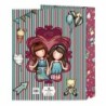 Carpeta de anillas Gorjuss Fireworks Granate A4 27 x 33 x 6 cm