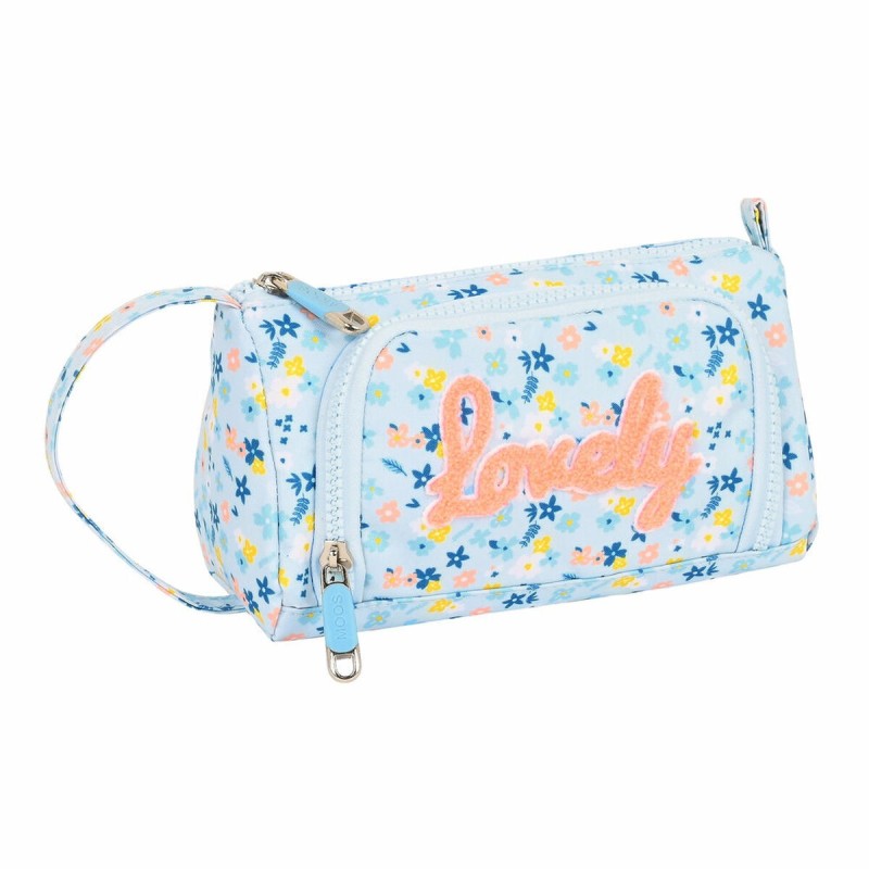 Estuche Escolar Moos Lovely Azul 20 x 11 x 8.5 cm