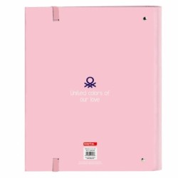 Carpeta de anillas Benetton Vichy A4 Rosa (27 x 32 x 3.5 cm)