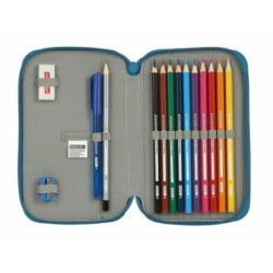 Plumier Doble BlackFit8 M854 Azul 12.5 x 19.5 x 4 cm (28 piezas)