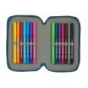 Plumier Doble BlackFit8 M854 Azul oscuro 12.5 x 19.5 x 4 cm (28 piezas)