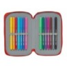 Plumier Doble Sevilla Fútbol Club M854 Rojo 12.5 x 19.5 x 4 cm (28 piezas)