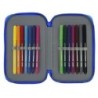 Plumier Doble Real Zaragoza Azul 12.5 x 19.5 x 4 cm (28 piezas)