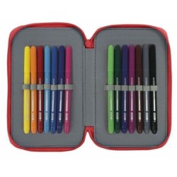 Plumier Doble Real Sporting de Gijón Rojo 12.5 x 19.5 x 4 cm (28 piezas)