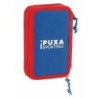 Plumier Doble Real Sporting de Gijón Blanco Rojo 12.5 x 19.5 x 4 cm (28 piezas)