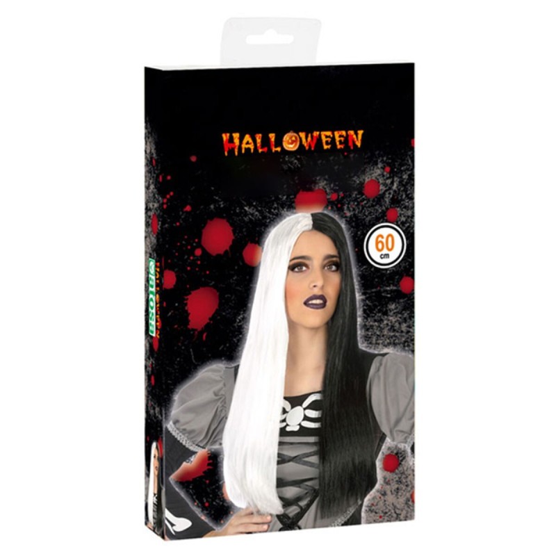Peluca para Halloween Negro Blanco Peluca para Halloween Negro Blanco