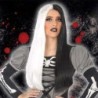 Peluca para Halloween Negro Blanco