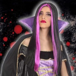 Peluca para Halloween Violeta Fucsia
