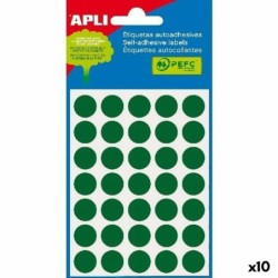 Etiquetas adhesivas Apli Verde Círculo Redondo 5 Hojas (10 Unidades)