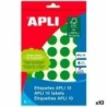 Etiquetas adhesivas Apli Verde Círculo 8 Hojas (10 Unidades)