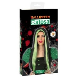 Peluca para Halloween 118189 (60 cm) Blanco Negro Verde