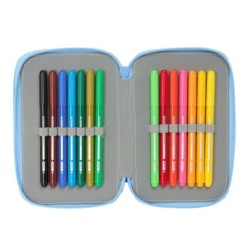 Plumier Triple Bluey Let's play Azul 12,5 x 19,5 x 5,5 cm 37 Piezas