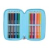 Plumier Triple Lilo & Stitch Happy Azul cielo 12,5 x 19,5 x 5,5 cm 37 Piezas