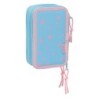 Plumier Triple Lilo & Stitch Happy Azul cielo 12,5 x 19,5 x 5,5 cm 37 Piezas