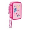 Plumier Triple Lilo & Stitch Chill Rosa Menta 12,5 x 19,5 x 5,5 cm 37 Piezas