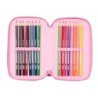 Plumier Triple Lilo & Stitch Chill Rosa Menta 12,5 x 19,5 x 5,5 cm 37 Piezas