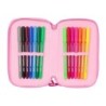 Plumier Triple Lilo & Stitch Chill Rosa Menta 12,5 x 19,5 x 5,5 cm 37 Piezas