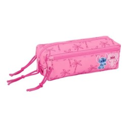 Portatodo Triple Lilo & Stitch Chill Rosa Menta 22 x 8,5 x 6 cm