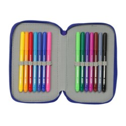 Plumier Triple Atlético Madrid Azul Blanco Rojo 12,5 x 19,5 x 5,5 cm 37 Piezas