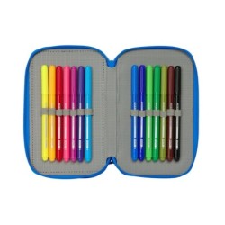 Plumier Triple Batman Azul 12,5 x 19,5 x 5,5 cm 37 Piezas