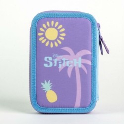 Estuche Escolar con Accesorios Stitch Morado 41 x 58 x 3 cm